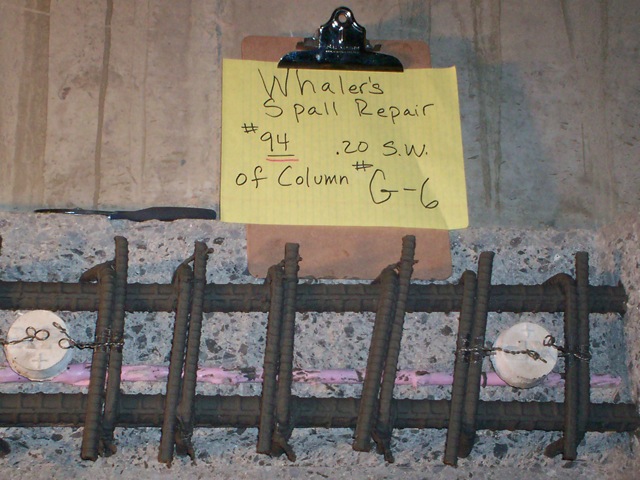 SCB&R installed sacrificial anodes and coated rebar with rust inhibitors.